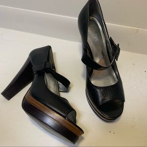 SOLD Calvin Klein Black Wood Heels